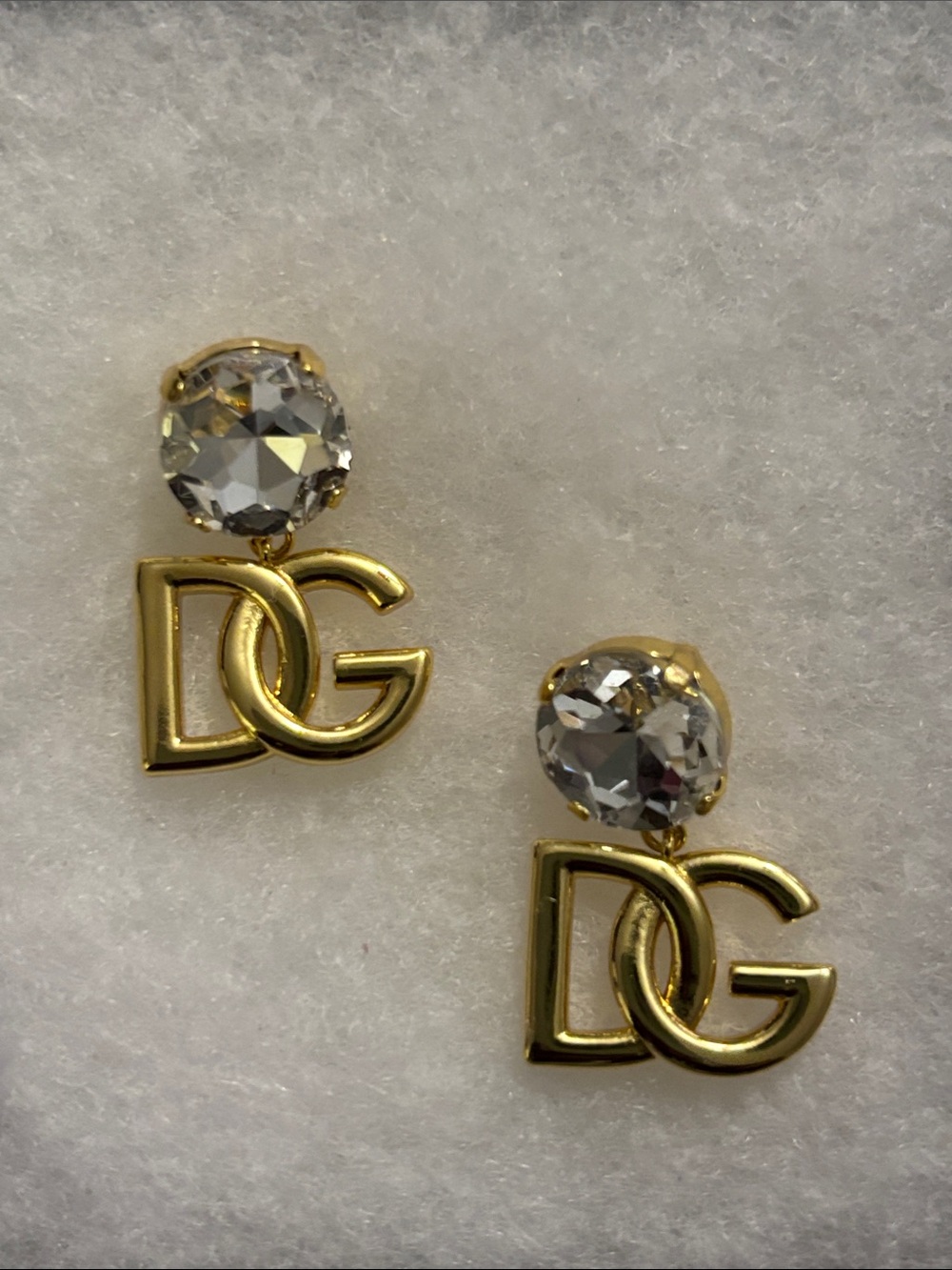 Dolce & Gabbana Inspired Gold & Diamond Drop Earrings